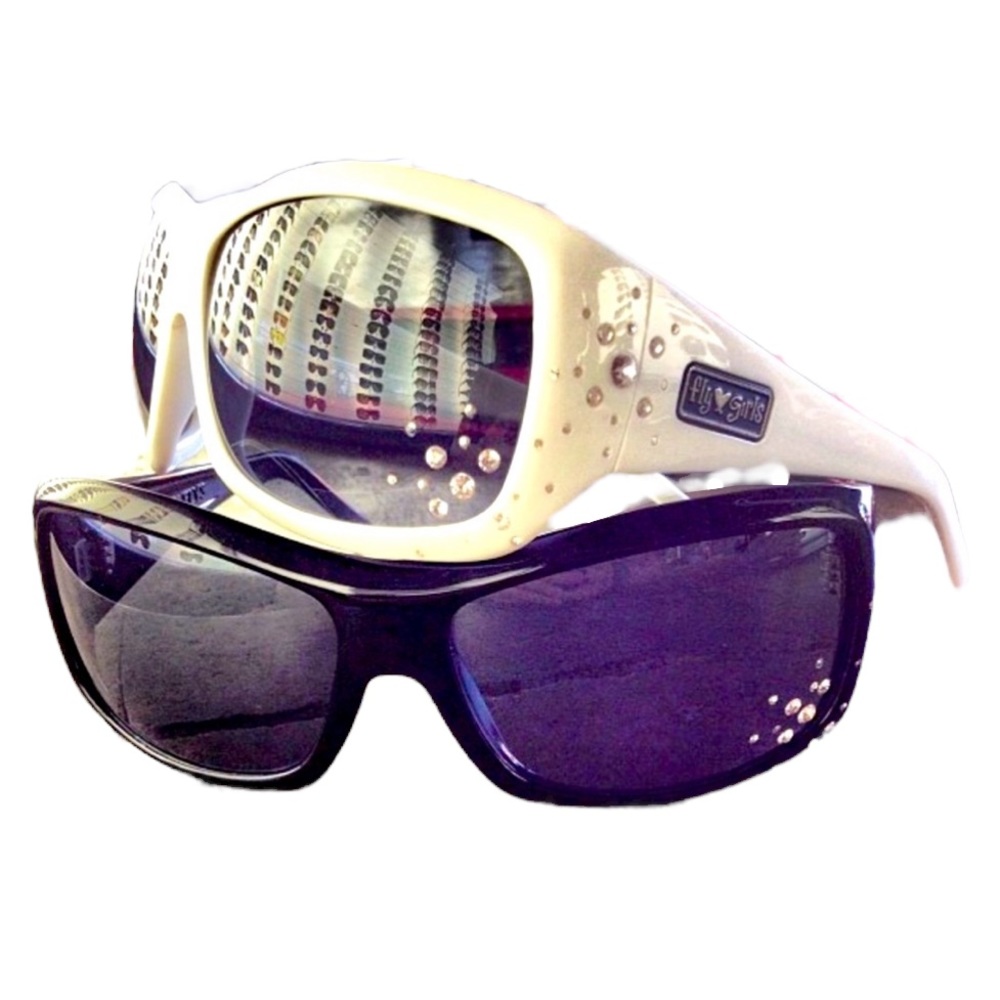 Beautifully Embellished Snow Fly FlyGirl Sunnies 😎